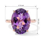 Rose De France Amethyst Solitaire Ring in Rose GoldSterling Silver  8.634  Ct._8695385_4