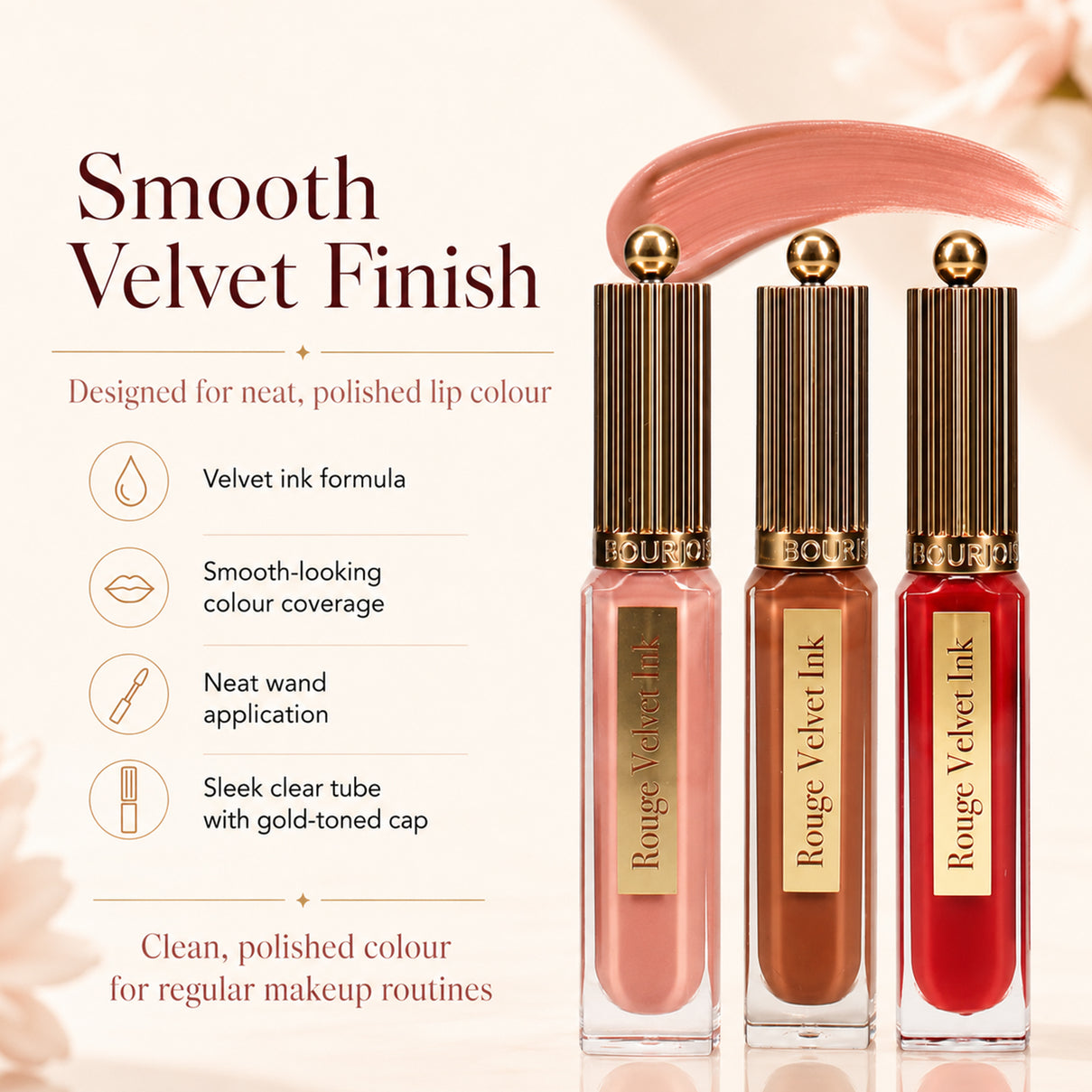 Bourjois: 3-Piece Rouge Velvet Ink Lip Colour Set (Includes Berry Chaud-Colat 25, Belle Brune 12 &amp; Beige De Jour 001) 8695410 2