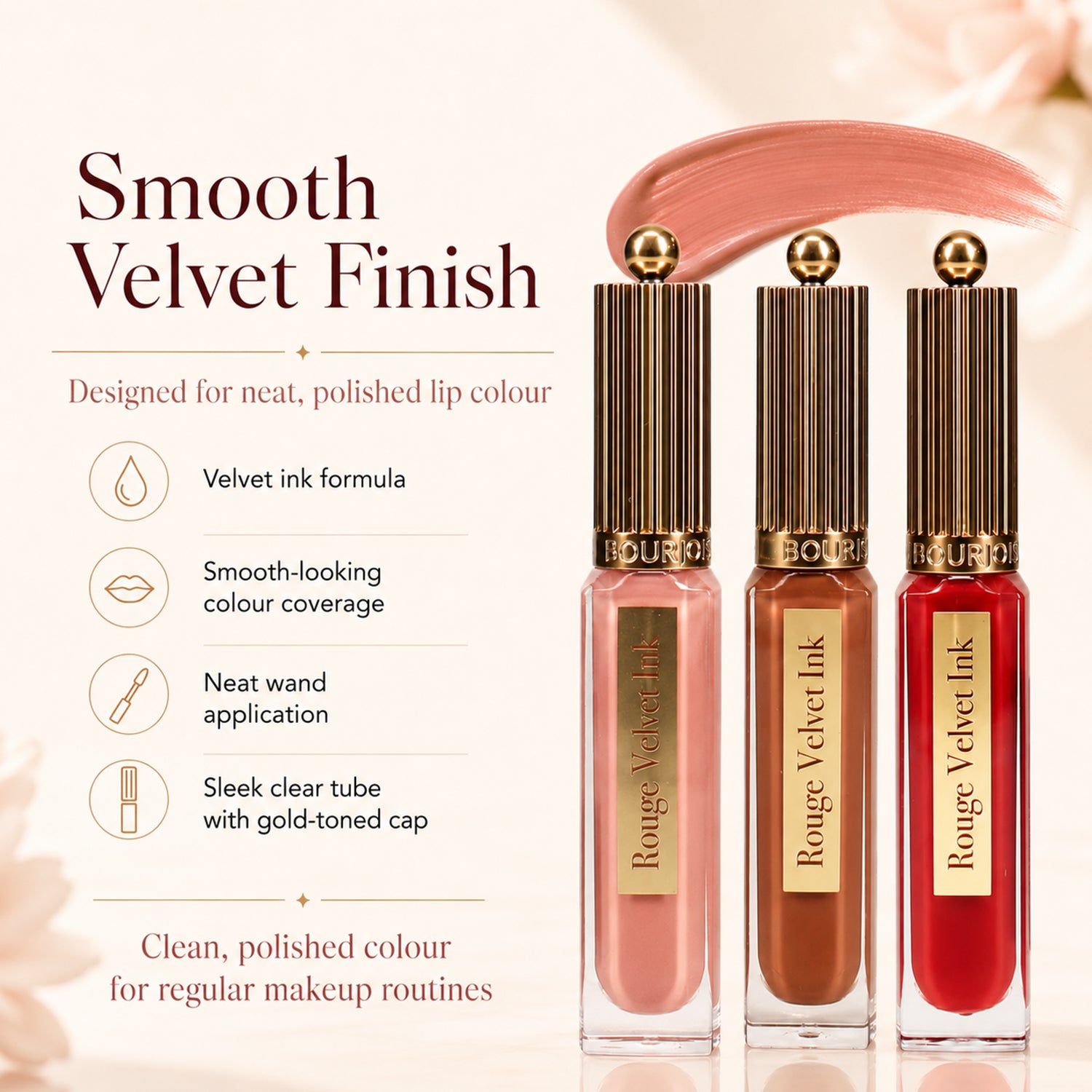 Bourjois: 3-Piece Rouge Velvet Ink Lip Colour Set (Includes Berry Chaud-Colat 25, Belle Brune 12 &amp; Beige De Jour 001) 8695410 2