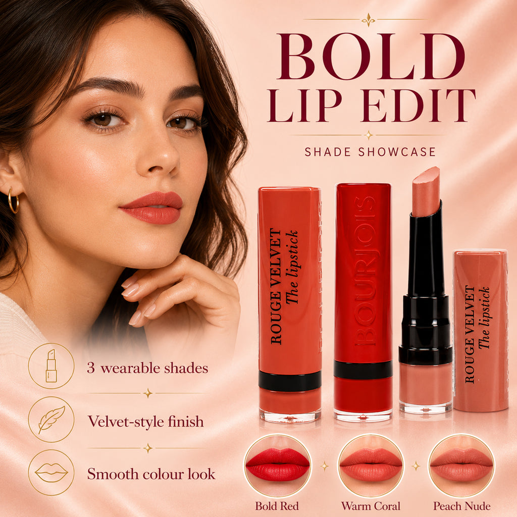 Bourjois 3-Piece Lipstick Set (Includes Bourjois Velvet Lipstick Caramel Sale, Bourjois Velvet Lipstick Moka Dero 022, and Bourjois Velvet Lipstick Chocoquette 51)_8695412_1