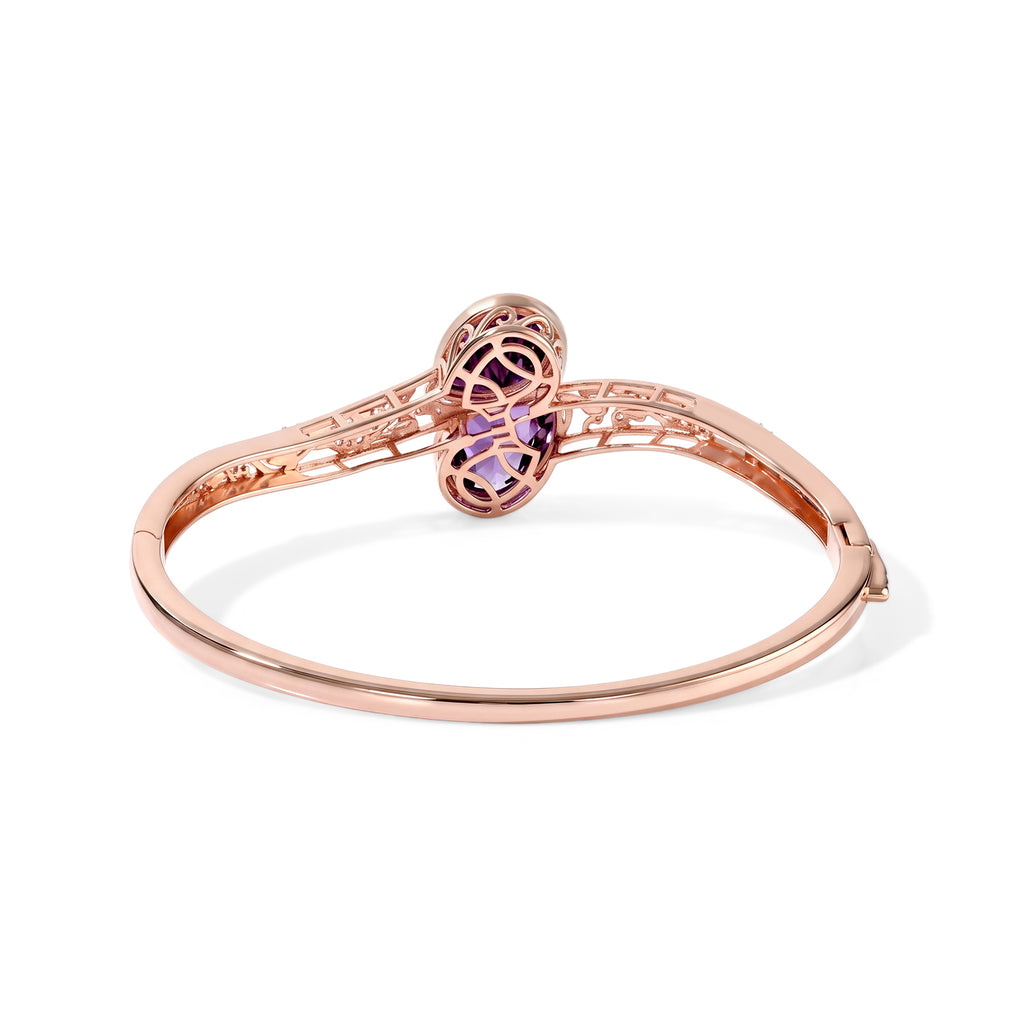 EverTrue - Rose De France Amethyst & White Zircon Full Bangle (Size - 7.5) 10.32 Ct._8695432_4