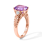 D'Joy Rose De France Amethyst, Moissanite Main Stone With Side Stone Ring in Rose GoldSterling Silver  3.054  Ct._8695433_4