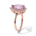 D'Joy Rose De France Amethyst, White Zircon Main Stone With Side Stone Ring in Rose GoldSterling Silver  3.114  Ct._8695468_3