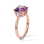 D'Joy Rose De France Amethyst, White Zircon Solitaire Ring in Rose GoldSterling Silver  2.259  Ct._8695789_3