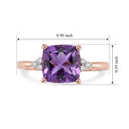 D'Joy Rose De France Amethyst, White Zircon Solitaire Ring in Rose GoldSterling Silver  2.259  Ct._8695789_5