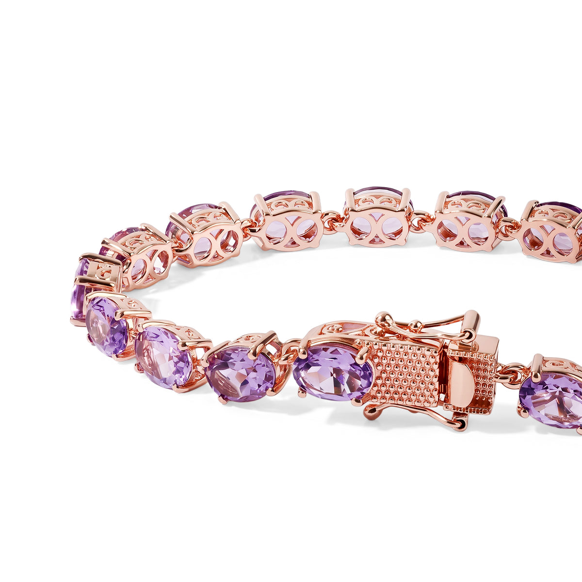 EverTrue - Rose De France Amethyst Bracelet (Size - 8) 20.40 Ct. 8695821 3
