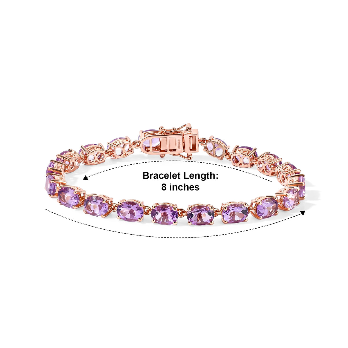 EverTrue - Rose De France Amethyst Bracelet (Size - 8) 20.40 Ct. 8695821 4