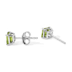 D'Joy - Peridot Solitaire Stud Push Post Earring in Platinum Overlay Sterling Silver 1.30 Ct._8695829_3
