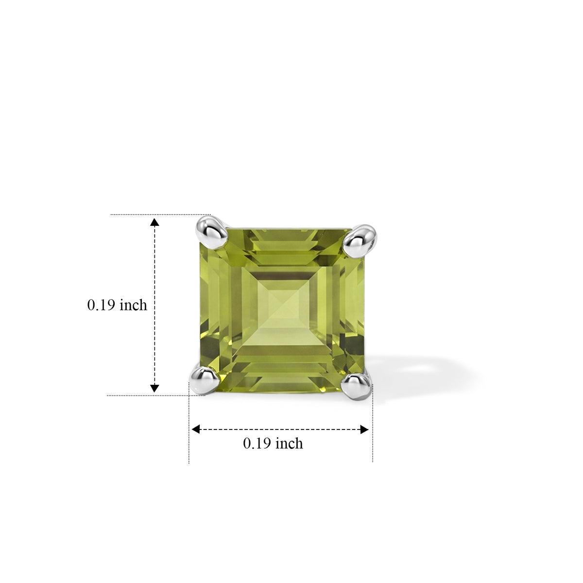 D'Joy - Natural Hebei Peridot Solitaire Stud Push Post Earring in Platinum Overlay Sterling Silver 1.30 Ct. V32563111 5