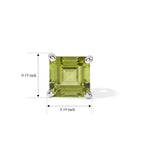 D'Joy - Peridot Solitaire Stud Push Post Earring in Platinum Overlay Sterling Silver 1.30 Ct._8695829_4