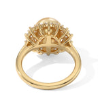 Luxuriant - Golden South Sea Pearl (9-10mm) & Lab Grown Diamond (SI/G-H) Halo Ring in 18K Vermeil Yellow Gold Plated Sterling Silver 7.12 Ct._8695872_3
