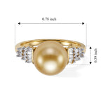 D'Joy - Golden South Sea Pearl & Natural White Diamond Ring in 18K Vermeil Yellow Gold Plated Sterling Silver 6.20 Ct._8695959_5