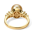 D'Joy - Golden South Sea Pearl & Natural White Diamond Ring in 18K Vermeil Yellow Gold Plated Sterling Silver 6.20 Ct._8695964_4