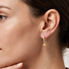 Luxuriant - Golden South Sea Pearl (8-9mm) & Lab Grown Diamond (SI/G-H) Hoop Earring in 18K Vermeil Yellow Gold Plated Sterling Silver 9.35 Ct._8696103_2