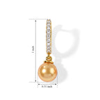 Luxuriant - Golden South Sea Pearl (8-9mm) & Lab Grown Diamond (SI/G-H) Hoop Earring in 18K Vermeil Yellow Gold Plated Sterling Silver 9.35 Ct._8696103_4