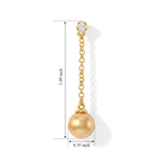 Luxuriant - Golden South Sea Pearl (8-10mm) & Lab Grown Diamond (SI/G-H) Dangling Earring with Push Post in 18K Vermeil Yellow Gold Plated Sterling Silver 9.88 Ct._8696106_4