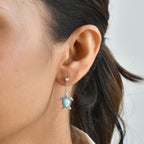 GP - Larimar & Blue Sapphire Living Creature Earring with Push Post in Rhodium Overlay Sterling Silver 3.00 Ct._8696211_1