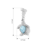 GP - Larimar & Blue Sapphire Living Creature Earring with Push Post in Rhodium Overlay Sterling Silver 3.00 Ct._8696211_4