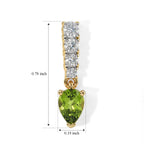 D'Joy - Peridot & Moissanite Dangling Earring with Push Post in Yellow Gold Plated Sterling Silver 2.15 Ct._8696375_4