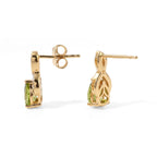 D'Joy - Peridot & White Zircon Earring with Push Post in Yellow Gold Plated Sterling Silver 1.70 Ct._8696376_3