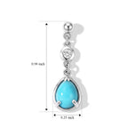 D'Joy Blue Turquoise, White Zircon Dangling Earring in Rhodium OverlaySterling Silver  2.126  Ct._8696403_4