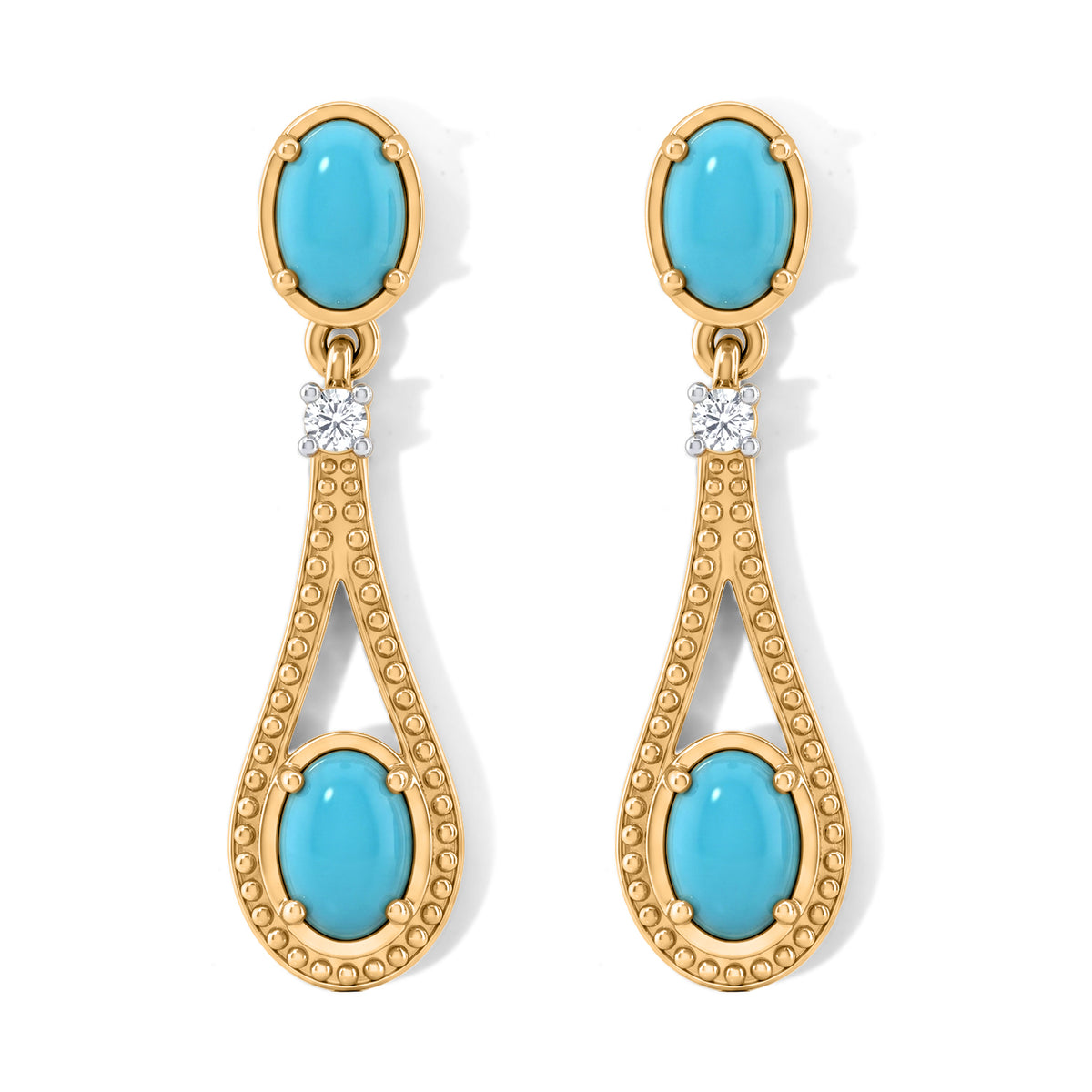 D'Joy Blue Turquoise, White Zircon Dangling Earring Sterling Silver  1.808  Ct. 8696436 0