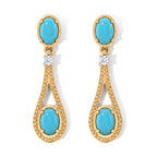D'Joy Blue Turquoise, White Zircon Dangling Earring Sterling Silver  1.808  Ct._8696436