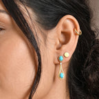 D'Joy Blue Turquoise, White Zircon Dangling Earring Sterling Silver  1.808  Ct._8696436_2