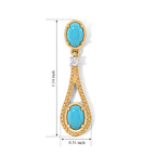 D'Joy Blue Turquoise, White Zircon Dangling Earring Sterling Silver  1.808  Ct._8696436_4