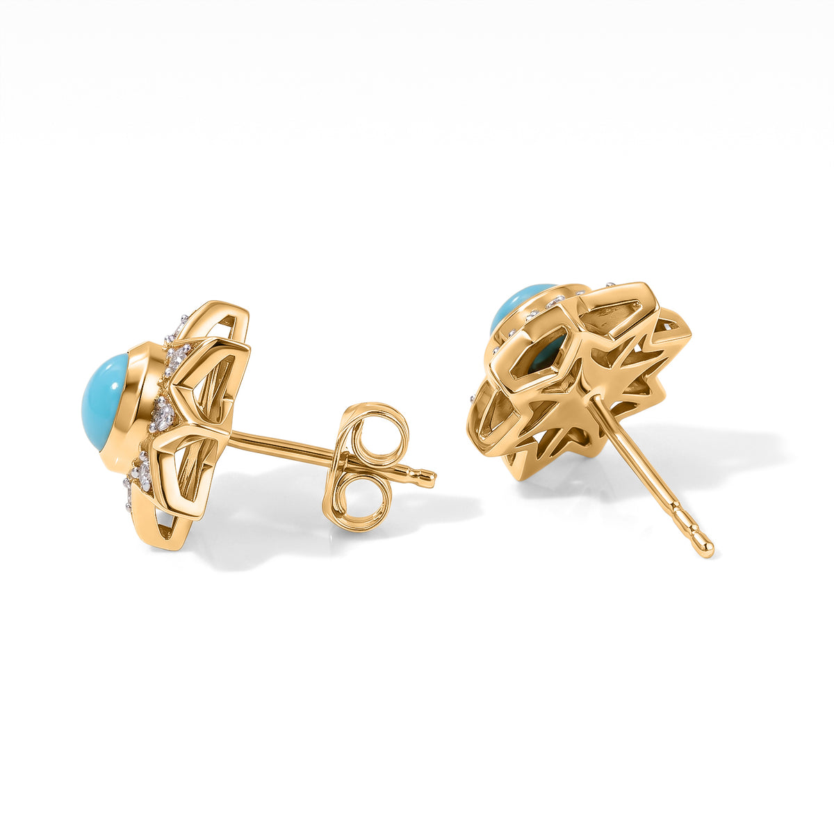 D'Joy Blue Turquoise, White Zircon Main Stone With Surrounding Stone Earring Sterling Silver  1.196  Ct. 8696457 3