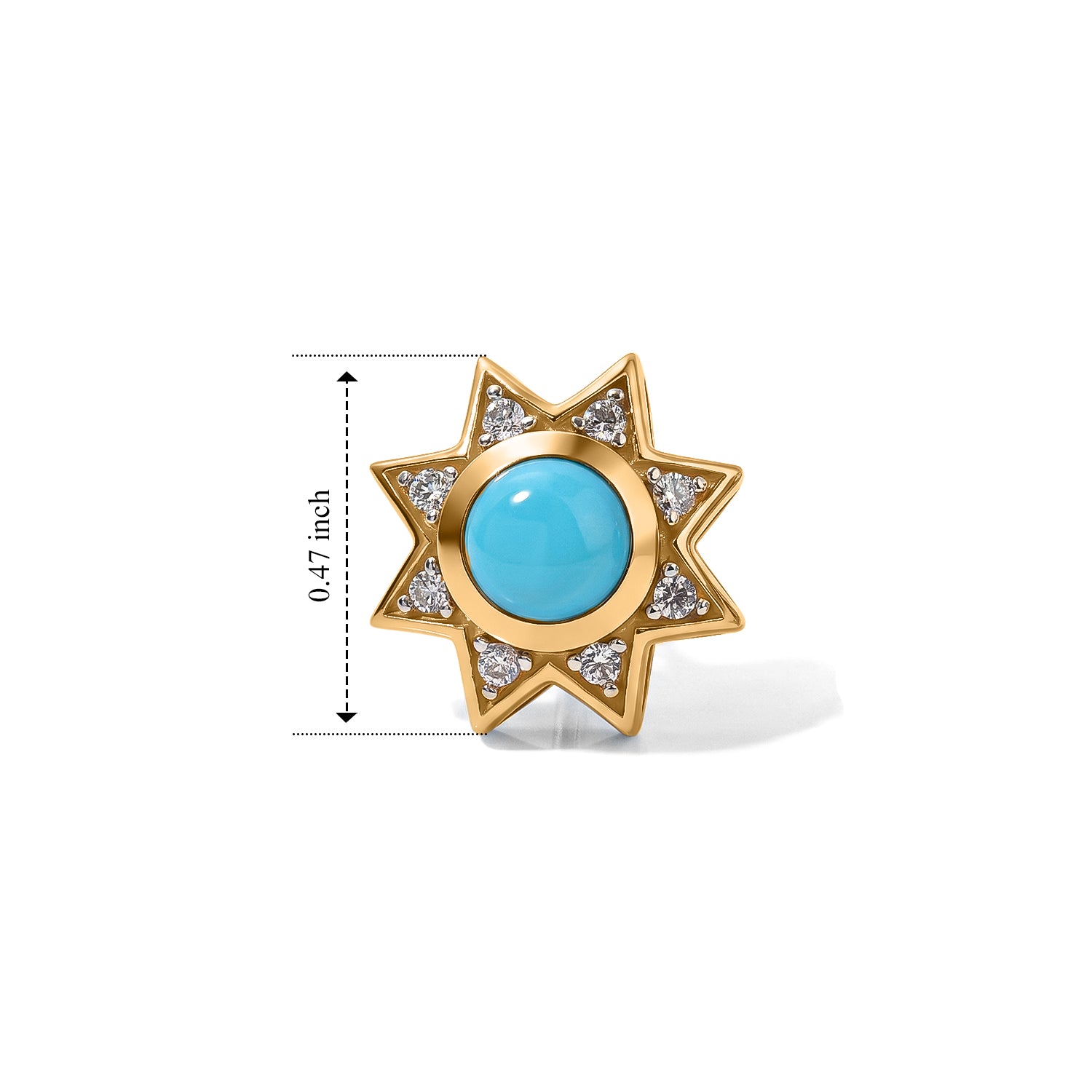 D'Joy Blue Turquoise, White Zircon Main Stone With Surrounding Stone Earring Sterling Silver  1.196  Ct. 8696457 4