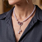 Pink Shell Pearl & Multi Crystal Blooming Flower Adjustable Necklace (Size - 18+2 Ext) 235.00 Ct._8696751_2