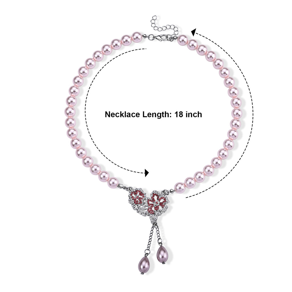 Pink Shell Pearl & Multi Crystal Blooming Flower Adjustable Necklace (Size - 18+2 Ext) 235.00 Ct._8696751_5