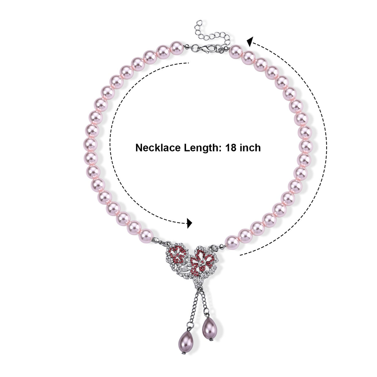 Pink Shell Pearl &amp; Multi Crystal Blooming Flower Adjustable Necklace (Size - 18+2 Ext) 235.00 Ct. V32745845 6
