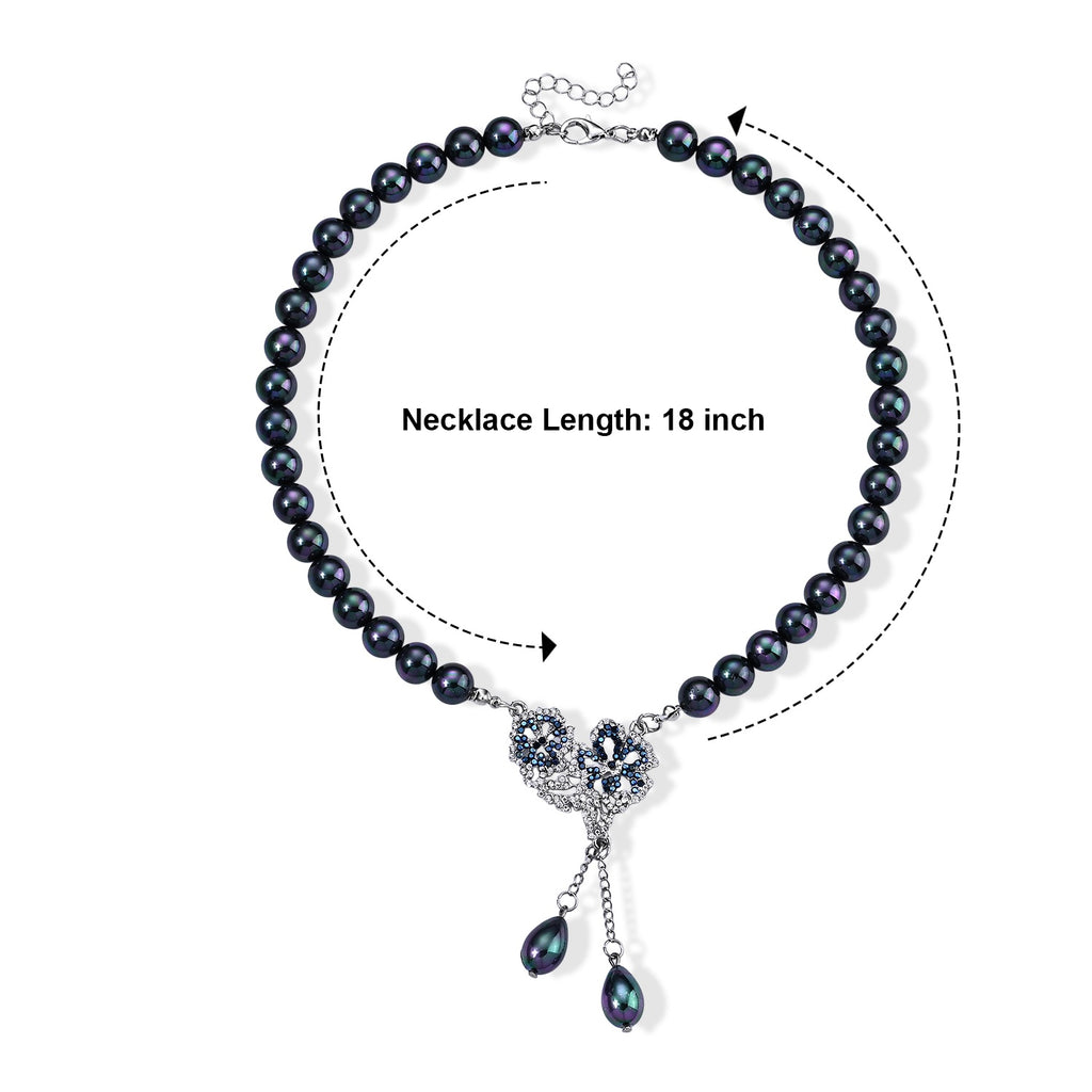 Peacock Shell Pearl & Multi Crystal Blooming Flower Adjustable Necklace (Size - 18+2 Ext) 235.00 Ct._8696753_5