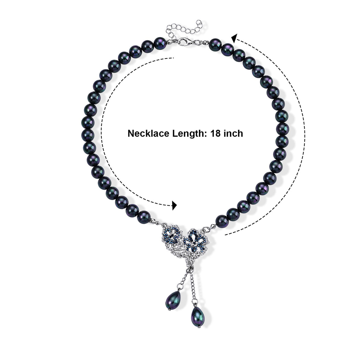 Peacock Shell Pearl &amp; Multi Crystal Blooming Flower Adjustable Necklace (Size - 18+2 Ext) 235.00 Ct. V32747137 6