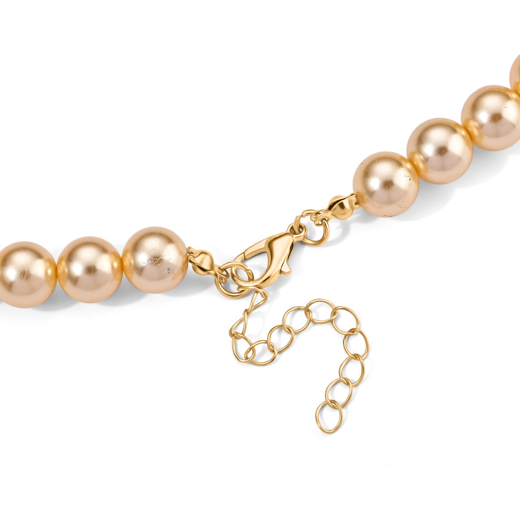 Golden Shell Pearl & Multi Crystal Blooming Flower Adjustable Necklace (Size - 18+2 Ext) 235.00 Ct._8696807_4