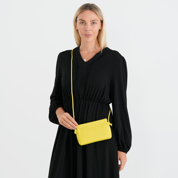 Genuine Leather Elegant Small Crossbody Shoulder Bag - Yellow 8696824 2