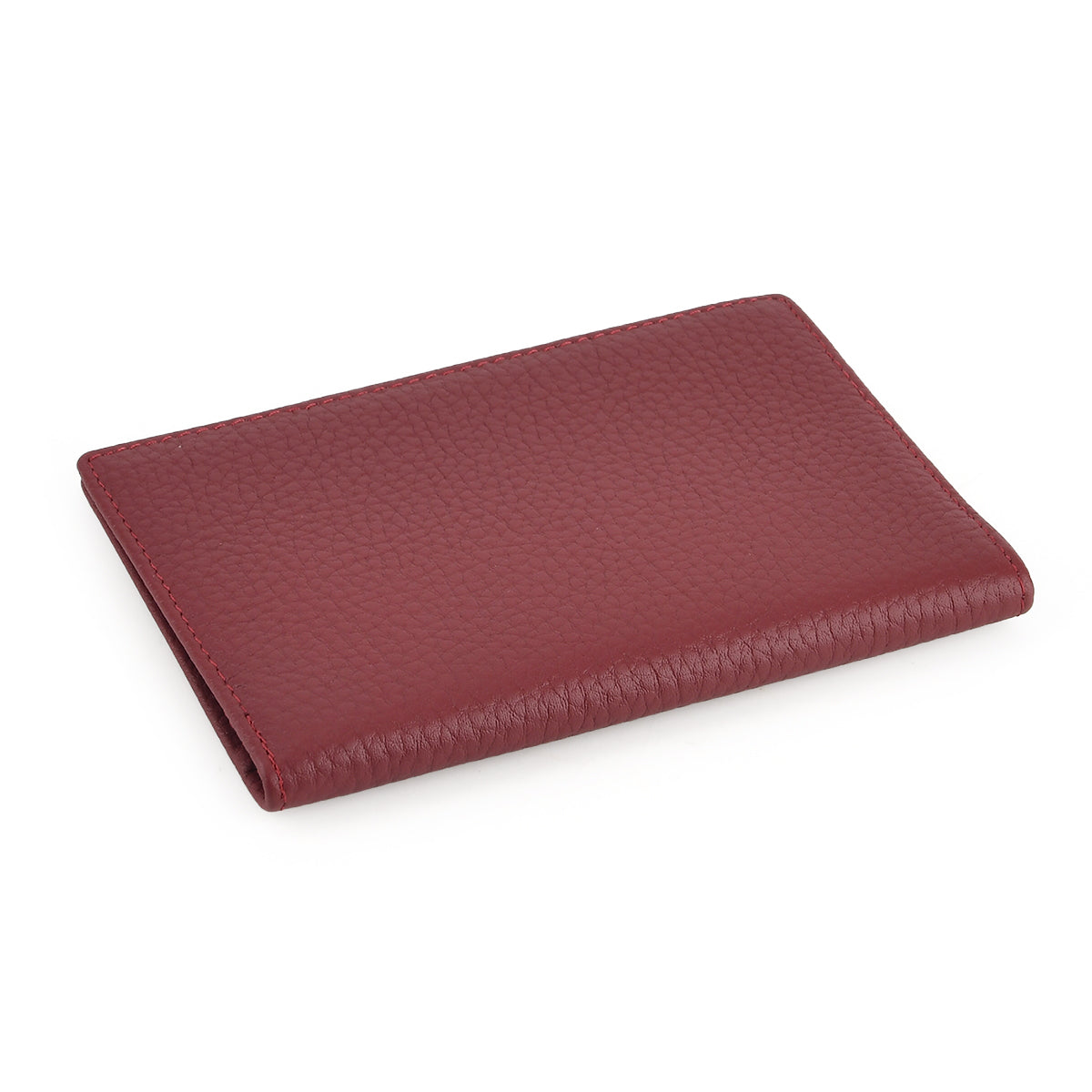 Leather Patterned Passport Holder (Size 14x10x1 cm) - Burgundy 8696942 4