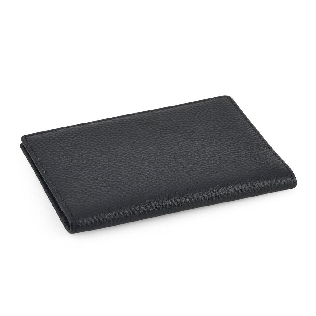 Leather Patterned Passport Holder (Size 14x10x1 cm) - Black_8696944_4