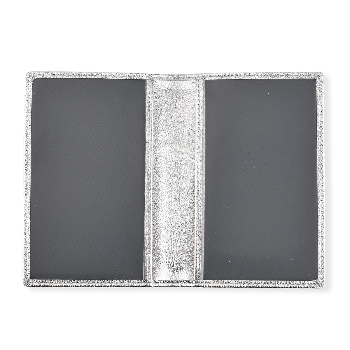 Leather Patterned Passport Holder (Size 14x10x1 cm) - Silver 8696945 3