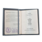 Leather Patterned Passport Holder (Size 14x10x1 cm) - Light Blue_8696946_6