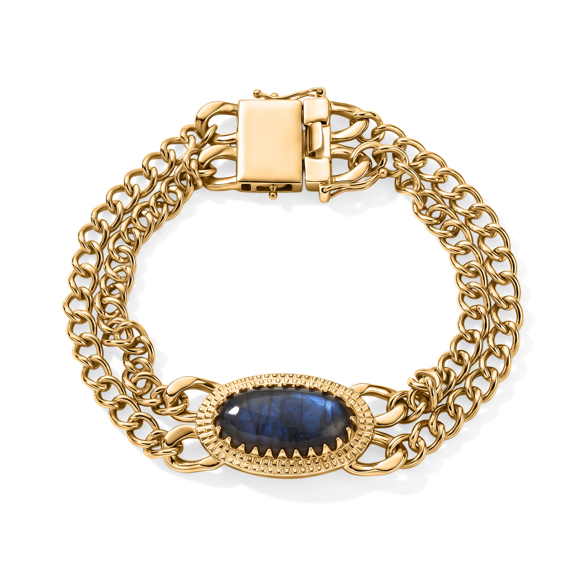 EverTrue - Labradorite Chain Bracelet (Size - 7.5) with GB Lock Box in Yellow Gold Tone 10.60 Ct. 8696961 0