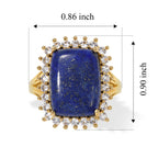 EverTrue - Lapis Lazuli & White Zircon Ring in Yellow Gold Tone 13.30 Ct._8697042_5