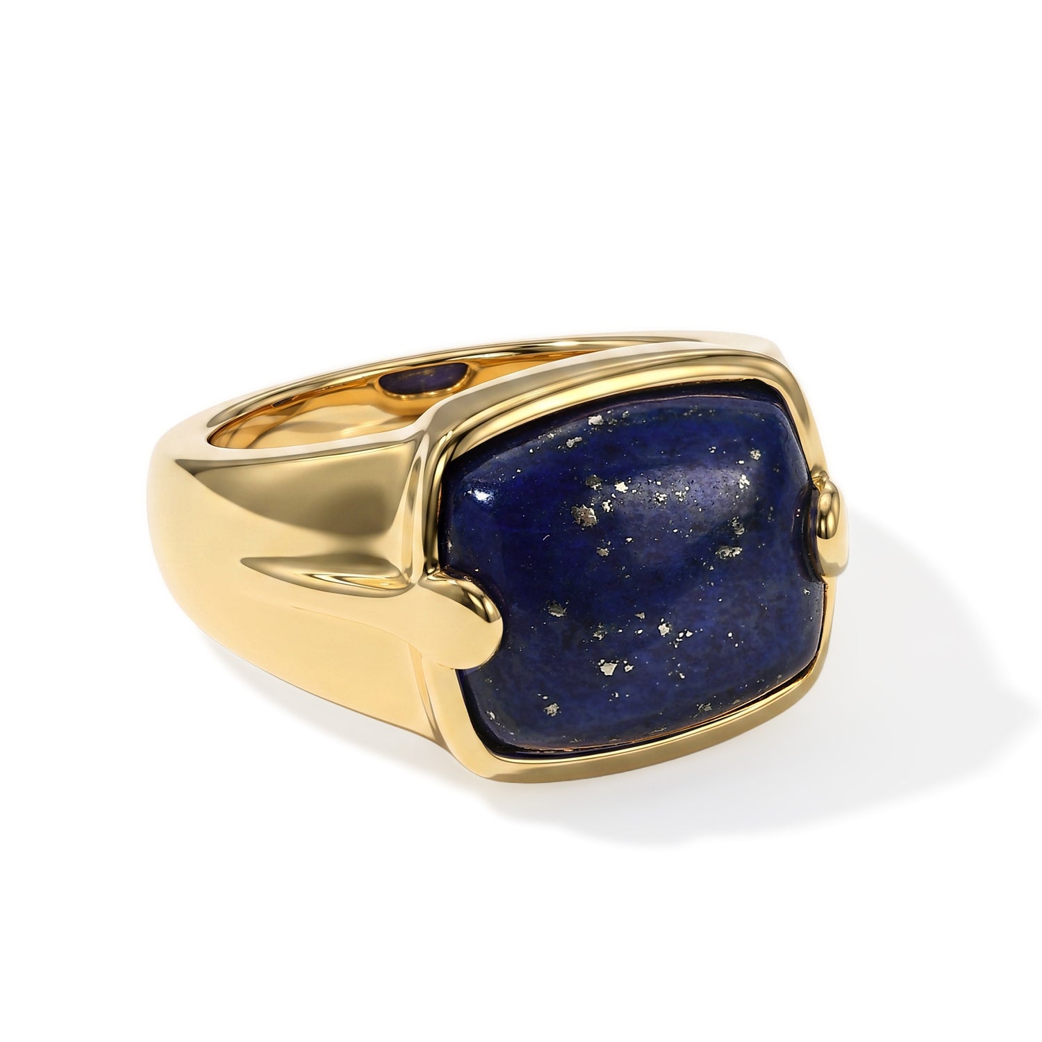EverTrue - Lapis Lazuli Solitaire Ring in Yellow Gold Tone 6.36 Ct. V32514675 0