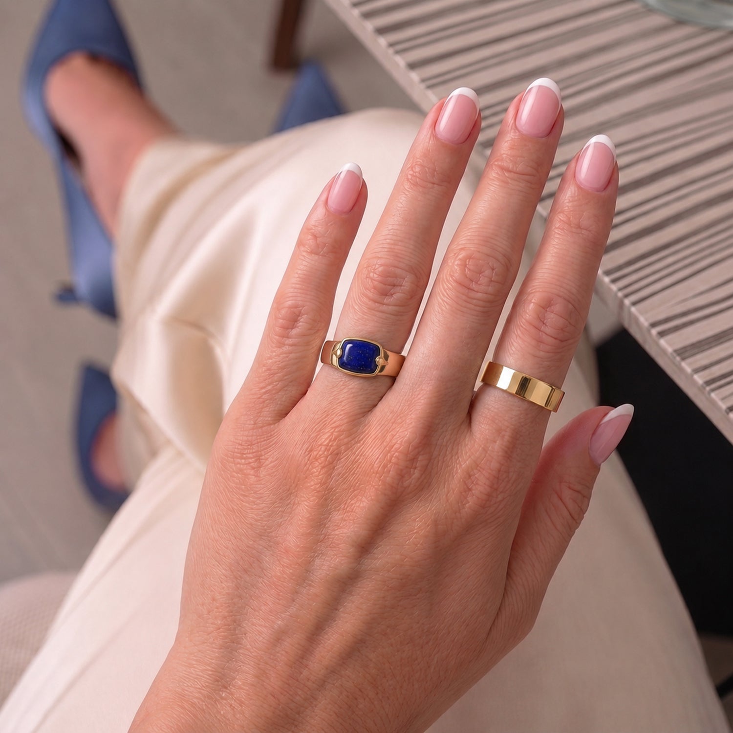 EverTrue - Lapis Lazuli Solitaire Ring in Yellow Gold Tone 6.36 Ct. V32514675 3