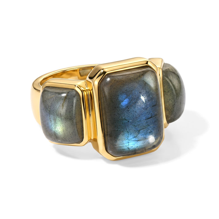 EverTrue - Labradorite Trilogy Ring in Yellow Gold Tone 14.07 Ct. 8697059 1