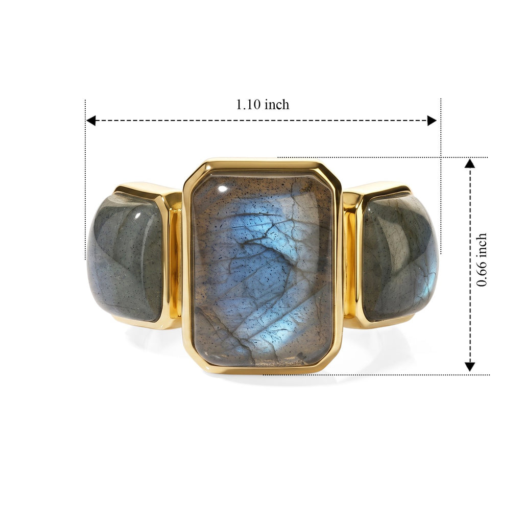 EverTrue - Labradorite Trilogy Ring in Yellow Gold Tone 14.07 Ct._8697061_5