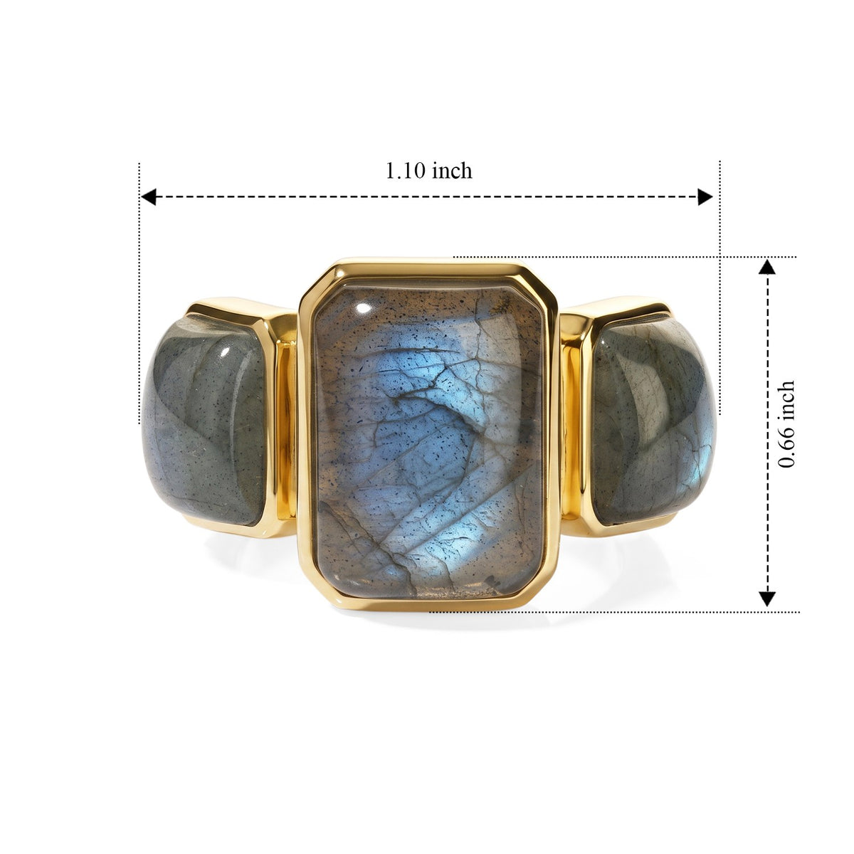 EverTrue - Labradorite Trilogy Ring in Yellow Gold Tone 14.07 Ct. V32567184 6