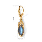 EverTrue - Labradorite & White Zircon Drop Earring with Lever Back in Yellow Gold Tone 4.50 Ct._8697086_4